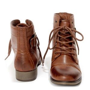 Madden Girl Cognac Armie Ankle Booties